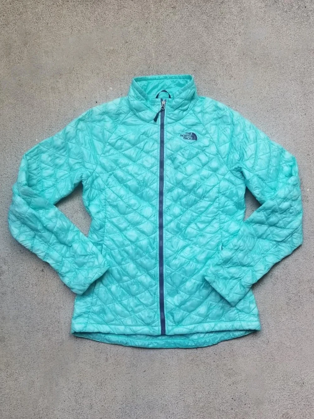 The North Face Thermoball Turquoise Quilted Packable Jacket Womens Small